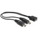 Delock USB micro B anya > 2 x USB micro-B apa kábel, 20.5 cm (65440)