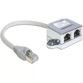   Delock RJ45 Port duplázó 1 RJ45 dugó > 2 RJ45 jack (1x Ethernet, 1x ISDN) (65441)