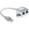 Delock RJ45 Port duplázó 1 RJ45 dugó > 2 RJ45 jack (1x Ethernet, 1x ISDN) (65441)