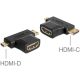 Delock HDMI-A anya > HDMI-C + HDMI-D apa adapter