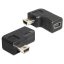 Delock USB-B mini 5 pin apa / anya adapter 90 -ban elforgatott (65448)