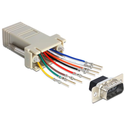 Delock Sub-D 9 Pin apa > RJ45 anya adapter, szerelő készlet (65462)