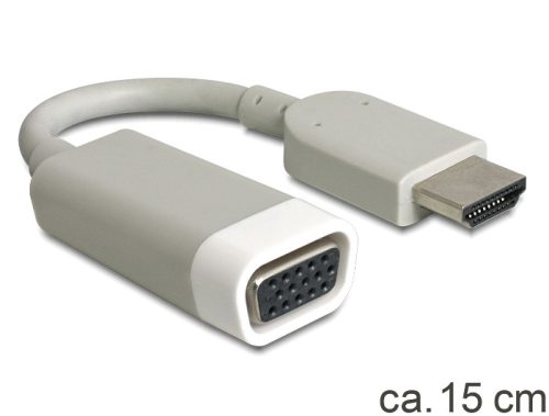 Delock adapter HDMI-A apa > VGA anya,15 cm, szürke (65469)