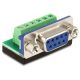 Delock Sub-D 9 pin anya > Terminal block 6 pin adapter