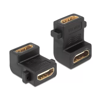   Delock HDMI A anya > anya adapter, csavarhellyel, 90 -ban elforgatott (65510)