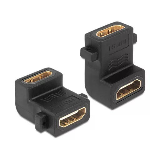 Delock HDMI A anya > anya adapter, csavarhellyel, 90 -ban elforgatott (65510)