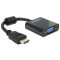 Delock Adapter HDMI-A-dugós csatlakozó > VGA-csatlakozóhüvely fekete (65512)