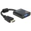 Delock Adapter HDMI-A-dugós csatlakozó > VGA-csatlakozóhüvely fekete (65512)