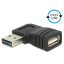 Delock EASY-USB 2.0-A apa > USB 2.0-A anya bal/jobb forgatott adapter (65522)