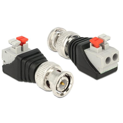 Delock BNC apa > Terminal Block nyomógombbal 2 pines adapter (65525)