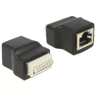   Delock RJ45 anya > Terminal Block nyomógombbal, 8 pines adapter (65527)