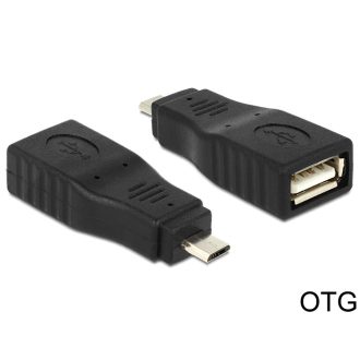   Delock adapter USB Micro B apa > USB 2.0 anya, OTG, teljesen fedett (65549)