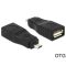 Delock adapter USB Micro B apa > USB 2.0 anya, OTG, teljesen fedett (65549)