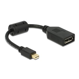   Delock Adapter mini DisplayPort 1.2-dugós csatlakozó > DisplayPort-csatlakozóhüvely 4K fekete (65554)