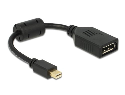 Delock Adapter mini DisplayPort 1.2-dugós csatlakozó > DisplayPort-csatlakozóhüvely 4K fekete (65554)