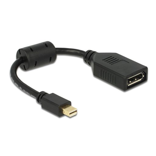 Delock Adapter mini DisplayPort 1.2-dugós csatlakozó > DisplayPort-csatlakozóhüvely 4K fekete (65554)