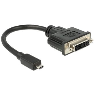   Delock HDMI mikro-D dugó - DVI 24+5 pol. aljzat átalakító, 20 cm kábel (65563)