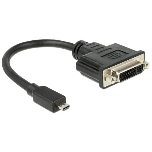 Delock HDMI mikro-D dugó - DVI 24+5 pol. aljzat átalakító, 20 cm kábel (65563)