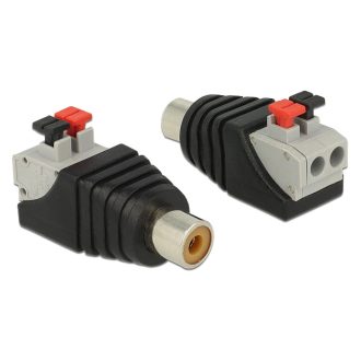   Delock adapter RCA aljzat - 2 pol. nyomógombos sorkapocs (65565)