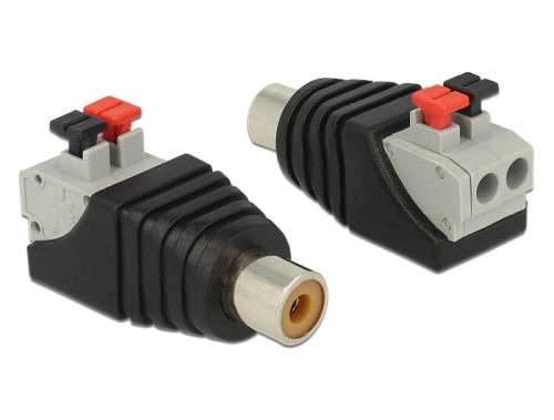 Delock adapter RCA aljzat - 2 pol. nyomógombos sorkapocs (65565)