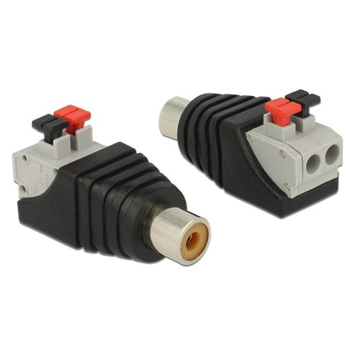 Delock adapter RCA aljzat - 2 pol. nyomógombos sorkapocs (65565)