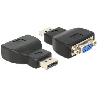   Delock Adapter Displayport-dugós csatlakozó > VGA-csatlakozóhüvely fekete (65567)