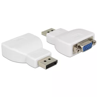   Delock Adapter Displayport-dugós csatlakozó > VGA-csatlakozóhüvely fehér (65568)