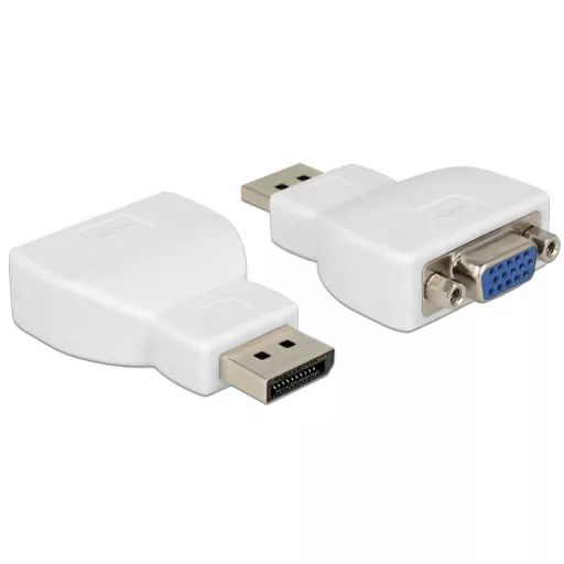 Delock Adapter Displayport-dugós csatlakozó > VGA-csatlakozóhüvely fehér (65568)