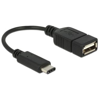   Delock Adapterkábel USB Type-C 2.0 dugó > USB 2.0 A típusú hüvely 15 cm fekete (65579)