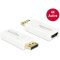Delock Adapter Displayport 1.2-dugós csatlakozó > HDMI-csatlakozóhüvely 4K aktív, fehér (65580)