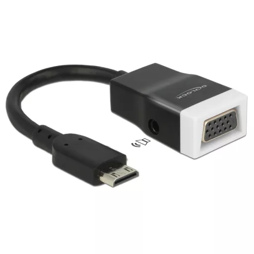 Delock Adapter HDMI-mini C dugó > VGA hüvely audióval (65588)