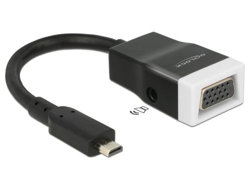 Delock Adapter HDMI-micro D dugó > VGA hüvely audióval (65589)