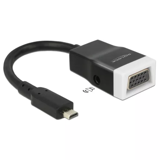 Delock Adapter HDMI-micro D dugó > VGA hüvely audióval (65589)
