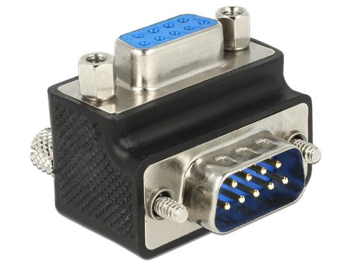 Delock Adapter Sub-D 9 tűs apa > anya 270 -os szögben cserélhető anyával és csavarral (65595)