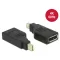 Delock Adapter, mini Displayport 1.2-es csatlakozódugó > Displayport-csatlakozóhüvely, 4K, 90 fokban (65626)