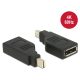 Delock Adapter, mini Displayport 1.2-es csatlakozódugó > Displayport-csatlakozóhüvely, 4K, 90 fokban (65626)
