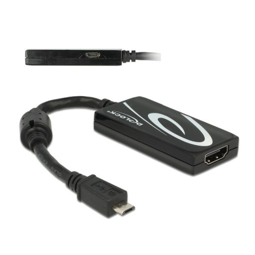 Delock MHL 3.0-s adapter > Nagysebességű HDMI 4K Ultra-HD felbontással és RCP funkcióval Premium (65643)