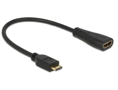 Delock kábel Gyors-sebességű HDMI Ethernettel Mini-C apa véggel > A anya