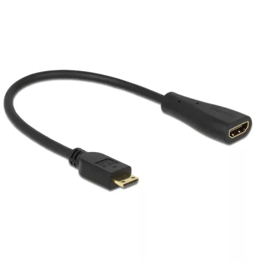 Delock kábel Gyors-sebességű HDMI Ethernettel Mini-C apa véggel > A anya (65650)