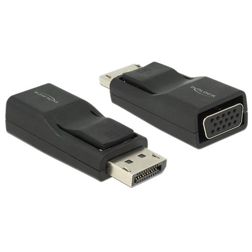 Delock Adapter Displayport 1.2-dugós csatlakozó > VGA-csatlakozóhüvely, fekete (65653)