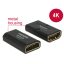 DELOCK High-Speed HDMI adapter Ethernet HDMI-A anya > HDMI-A anya 4K kimenet fordítóval fekete (65659)