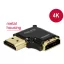 Delock adapter Gyors-sebességű HDMI Ethernettel - HDMI-A anya > HDMI-A apa 4K 90 fokos bal fekete (65660)