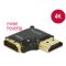 Delock adapter Gyors-sebességű HDMI Ethernettel - HDMI-A anya > HDMI-A apa 4K 90 fokos jobbra fekete (65661)