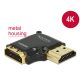 Delock adapter Gyors-sebességű HDMI Ethernettel - HDMI-A anya > HDMI-A apa 4K 90 fokos jobbra fekete (65661)