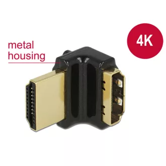   Delock adapter Gyors-sebességű HDMI Ethernettel - HDMI-A anya > HDMI-A apa 4K 90 fokos fel fekete (65663)