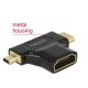 Delock Adapter Gyors-sebességű HDMI Ethernettel - HDMI A anya > HDMI mini-C apa + micro-D apa fekete