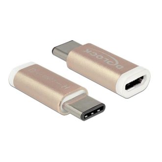   Delock adapter USB Type-C 2.0 apa (host) > USB 2.0 Micro-B anya (eszköz) réz színű (65677)