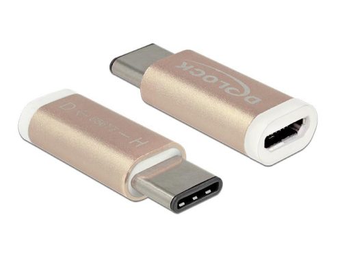 Delock adapter USB Type-C 2.0 apa (host) > USB 2.0 Micro-B anya (eszköz) réz színű