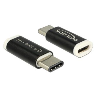   Delock Adapter USB 2.0 Micro-B anya > USB C típus 2.0 apa, fekete (65678)