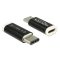 Delock Adapter USB 2.0 Micro-B anya > USB C típus 2.0 apa, fekete (65678)
